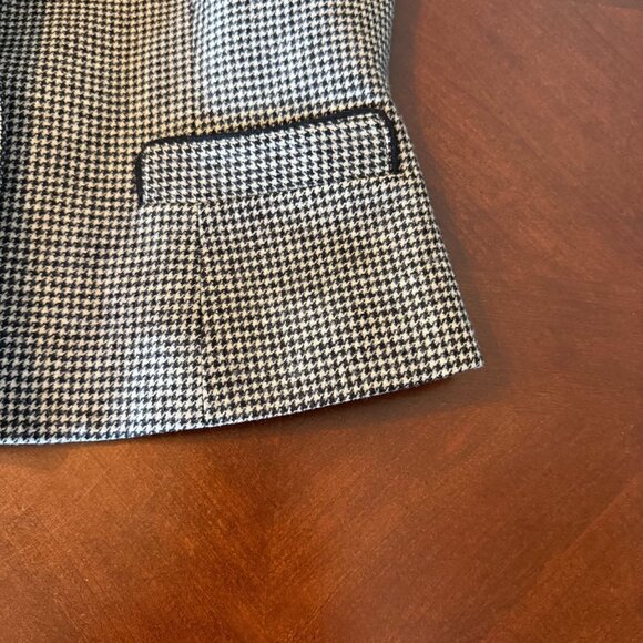 vtg Allen Bernard LTD Houndstooth Wool womens Blazer Jacket Black White  Wool - Picture 6 of 9